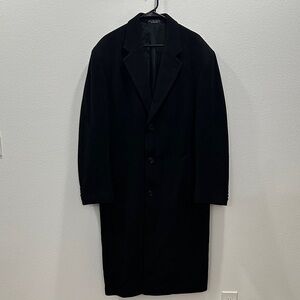 Andrew Fezza cashmere blend wool Men's Black Overcoat coat